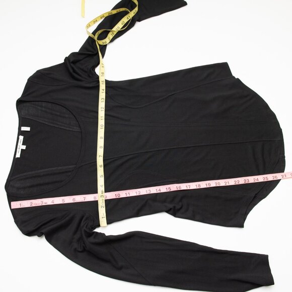 Helmut Lang Long Sleeve Tee 100% Modal Scoop Neck Size Small Black - Picture 5 of 5